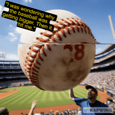 A Baseball With The Number 28 On It Is Floating In The Air GIF