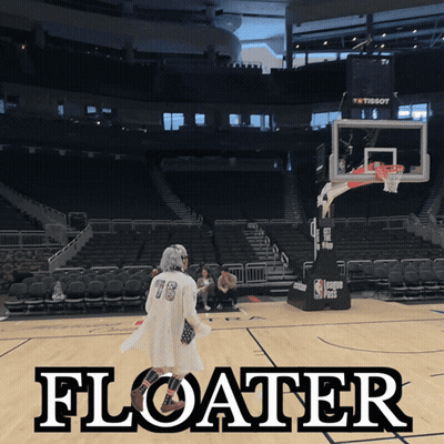 A Basketball Court With The Word Floater On The Bottom GIF