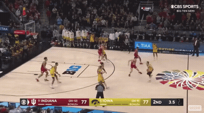 A Basketball Game Between Indiana And Iowa Is Being Shown On Cbs Sports GIF