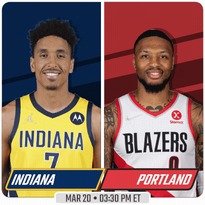 A Basketball Game Between Indiana And Portland Is Scheduled For March 20 GIF