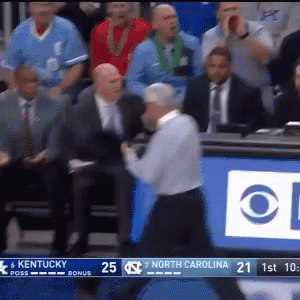 A Basketball Game Between Kentucky And North Carolina Is Being Played GIF
