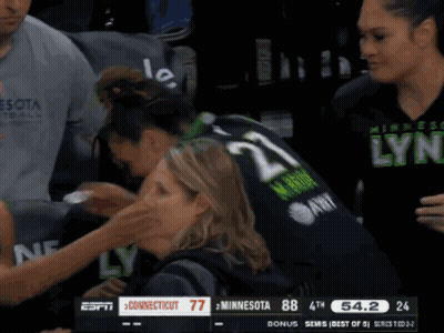 A Basketball Game Between Minnesota And Connecticut Is Going On GIF