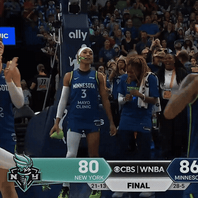 A Basketball Game Between Minnesota And New York Is Being Played GIF