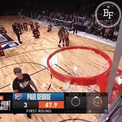 A Basketball Game Between Paul George And Oklahoma City GIF