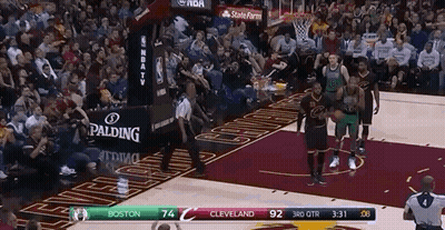 A Basketball Game Between The Boston Celtics And The Cleveland Cavaliers Is Underway GIF