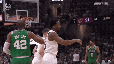 A Basketball Game Between The Celtics And The Cleveland Cavaliers GIF