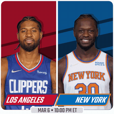 A Basketball Game Between The Clippers And New York Knicks GIF