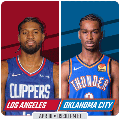A Basketball Game Between The Clippers And The Thunder Is Scheduled For April 10Th GIF