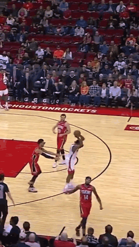 A Basketball Game Between The Houston Rockets And The Heat Is Underway GIF