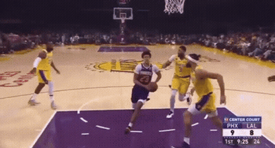 A Basketball Game Between The Lakers And The Phoenix Suns Is Underway GIF