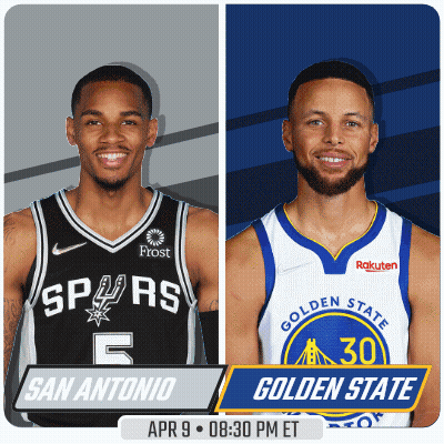 A Basketball Game Between The San Antonio Spurs And Golden State Warriors GIF