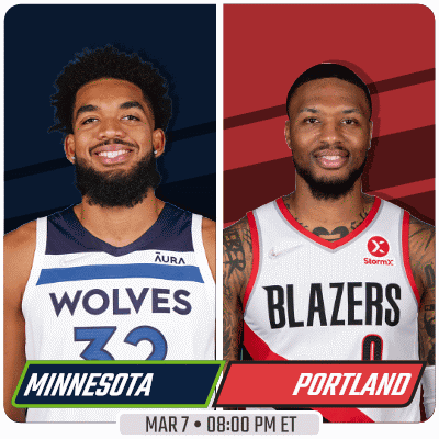 A Basketball Game Between The Wolves And The Blazers Is Scheduled For Mar 7 GIF