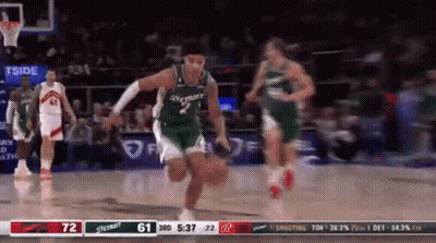 A Basketball Game Is Being Played And The Score Is 61 To 72 GIF