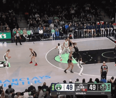 A Basketball Game Is Being Played At Barclay 'S GIF