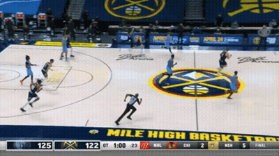 A Basketball Game Is Being Played At Mile High Basketball Court GIF