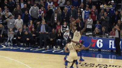 A Basketball Game Is Being Played At The Philadelphia 76Ers GIF