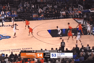A Basketball Game Is Being Played Between Clemson And Bvi GIF