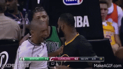 A Basketball Game Is Being Played Between The Boston Celtics And The Cleveland Cavaliers .. GIF