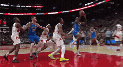 A Basketball Game Is Being Played Between The Raptors And The Storm Chasers GIF