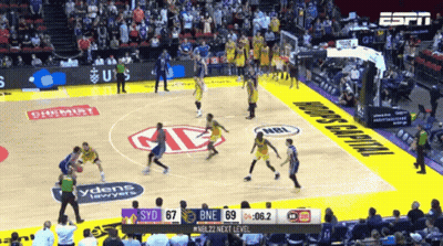 A Basketball Game Is Being Played In A Stadium And The Score Is 89 To 67 GIF