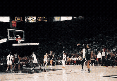A Basketball Game Is Being Played In A Stadium That Says Ultra Ascent GIF