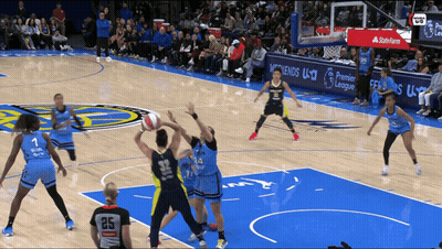 A Basketball Game Is Being Played In Front Of A Banner That Says State Farm GIF