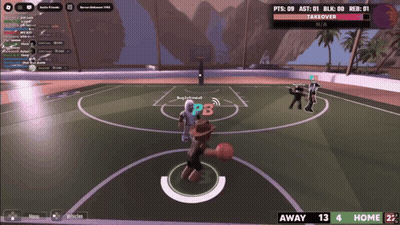 A Basketball Game Is Being Played On A Computer Screen And The Score Is 13 To 4 GIF