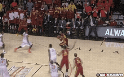 A Basketball Game Is Being Played On A Court That Has The Word Alla On It GIF
