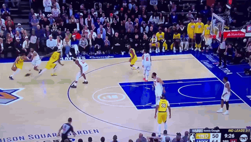 A Basketball Game Is Being Played On A Court That Has The Word Square On It GIF