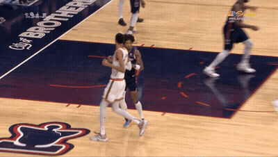 A Basketball Game Is Being Played On A Court That Says City Of Brotherly GIF