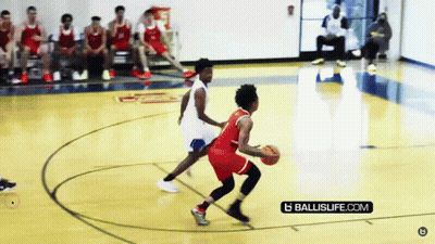 A Basketball Game Is Being Played On A Court With A Ballislife.com Logo GIF