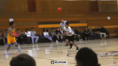 A Basketball Game Is Being Played On A Court With The Letters Gv On The Bottom Right GIF