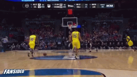 A Basketball Game Is Being Played On A Screen That Says Fansided At The Bottom GIF