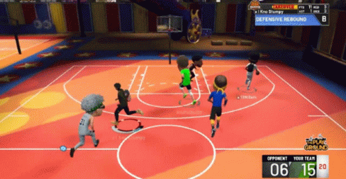 A Basketball Game Is Being Played On A Video Game GIF