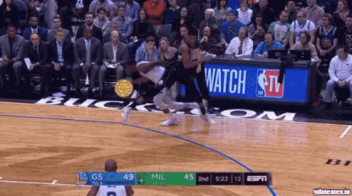 A Basketball Game Is Being Played On Espn Tv GIF