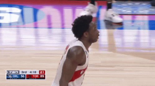 A Basketball Game Is Being Played On Tsn And The Score Is 3 To 21 GIF