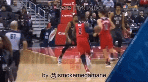 A Basketball Game Is Being Played With A Caption That Says You Were Just Ratio 'D By @Ismokemegamane GIF