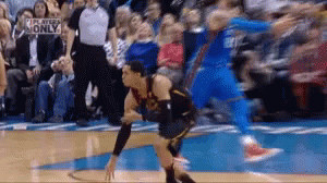 A Basketball Game Is Being Played With A Player Only Sign GIF
