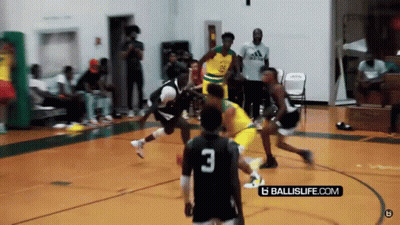 A Basketball Game Is Being Played With A Player Wearing A Jersey With The Number 3 GIF