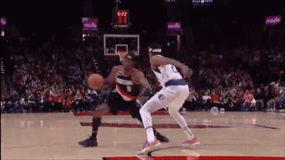 A Basketball Game Is Being Played With A Scoreboard That Says 5:22 GIF