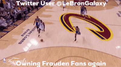 A Basketball Game Is Being Played With The Twitter User @Lebrongalaxy GIF