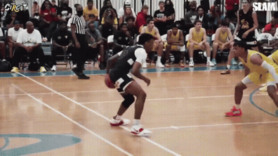 A Basketball Game Is Being Played With The Word Slam On The Bottom GIF