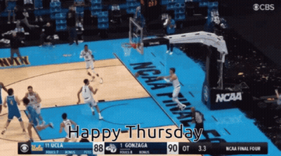 A Basketball Game Is Being Shown On Cbs And The Words Happy Thursday Are Displayed GIF