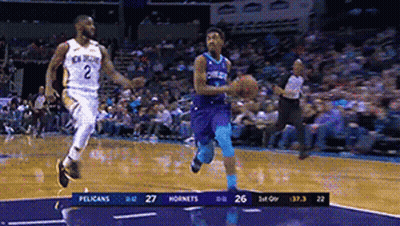 A Basketball Game Is Going On Between The Pelicans And The Hornets GIF