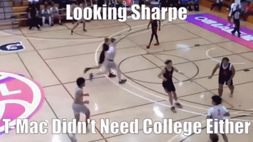 A Basketball Game With The Caption Looking Sharpe GIF