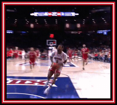 A Basketball Player For Arizona Dribbles The Ball GIF