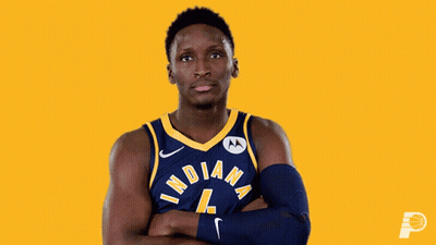 A Basketball Player For The Indiana Pacers Poses For A Picture GIF