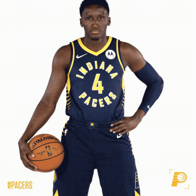 A Basketball Player For The Indiana Pacers Poses For A Picture GIF
