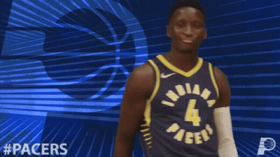 A Basketball Player For The Indiana Pacers Poses For A Picture GIF