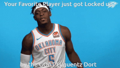 A Basketball Player From Oklahoma City Is Wearing A Number 5 Jersey GIF
